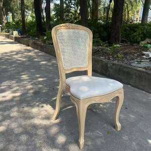 Dossier en rotin Résine grain de bois <span class=keywords><strong>Royal</strong></span> Louis Chaise Hôtel Banquet Chaise d'événement avec coussin de siège - Product Image 2