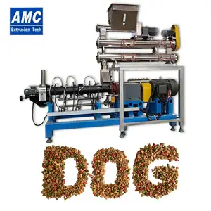 Amc מלא ייצור + בורג תאום מכבש מכירה לוהטת לחיות מחמד מזון ייצור קו + חתול וכלב מזון Machi