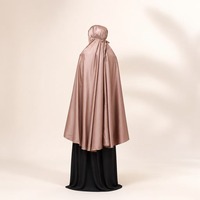 Ensemble de prière en satin Mukena pour femmes, vêtements islamiques modestes