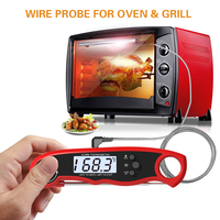 Thermomètre numérique instantané 2-en-1 à double sonde en acier inoxydable de qualité alimentaire et étanche pour barbecue, four, fumoir, grillades – Idéal pour les cadeaux