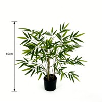 Daun Bambu Alami Ramping dan Hijau Abadi dengan daun-daun ramping yang padat untuk halaman vila, rumah teh bergaya zen, dan dekorasi dalam ruangan.
