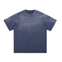 T-shirt Homme Oversize Personnalisable en Coton Lourd 100% Noir Uni, Style Vintage, Effet Délavé à l'Acide et Pulvérisation Monkey