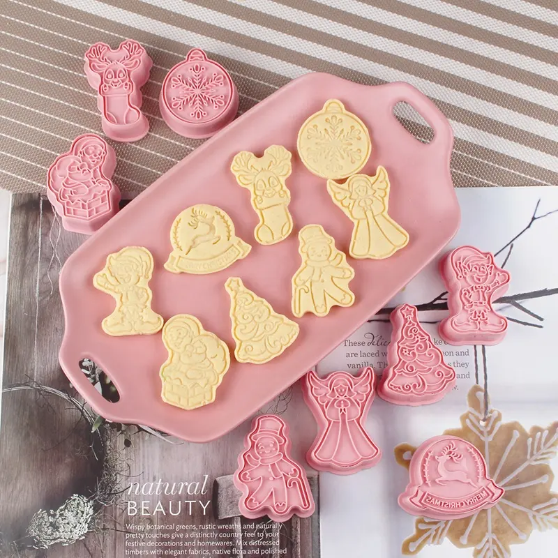 DIY Cake Baking Tools Merry Christmas Decor Christmas Biscuit Mold Cookie Cutters For Home Navidad Xmas Gift New Year