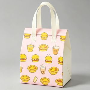 Sac isotherme personnalisé imprimé pour livraison de gâteaux au poulet, sacs isothermes non tissés en aluminium pour emballage de plats à emporter rapides - Product Image 4