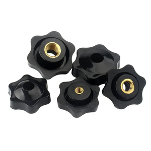Ahlsen Lot de 10 Boutons de Serrage en Forme D'étoile en Plastique Noir Femelle Filetage M6