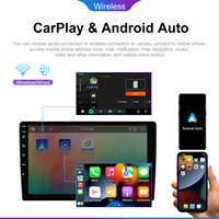 Podofo Double Din layar IPS mobil, Radio mobil Android 10.1 inci 6 + 128GB 2 Din, layar IPS otomatis DSP GPS WIFI BT FM Autoradio