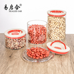 Glass Storage Jar Airtight Cylinder High Borosilicate Food Container With Plastic Lid - Product Image 3