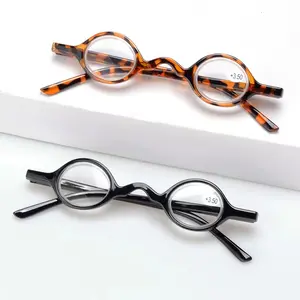 FANXUN TY237 Slim Retro-Stil Mini kleine Rahmen-Lesebrille neue modische schwarze Federfußschuhe für Herren und Damen