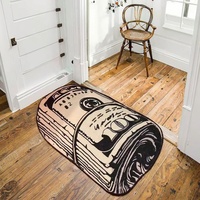 Tapis d'extérieur lavable et antidérapant de taille personnalisable sans quantité minimale de commande argent et logo en dollars pour la maison pour la porte de la chambre salle de bain cuisine