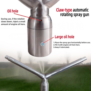 Pistolet d'irrigation agricole en acier inoxydable, type corne de mouton, 360° °    <span class=keywords><strong>Arrosage</strong></span> <span class=keywords><strong>automatique</strong></span> rotatif pour l'irrigation, résistance à la sécheresse - Product Image 2