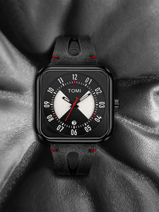 Reloj de Pulsera TOMI T094 para Hombre, Movimiento de Cuarzo, Diseño Simple, Forma Cuadrada de Lujo, Fecha Automática, Correa de Cuero, Gran Venta - Product Image 1