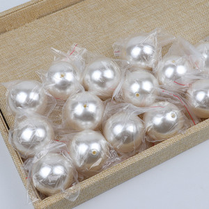 JC 30mm 40mm Grote Ronde Plastic ABS Parelkralen met Gat Wit ABS Imitatie Parel - Product Image 5