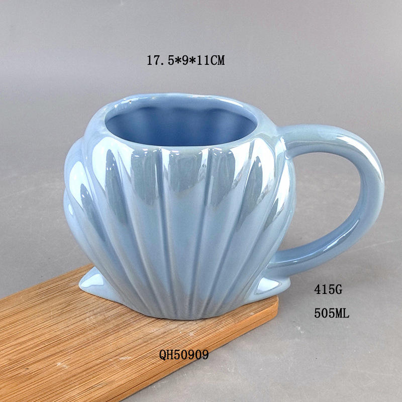 แก้วเซรามิกเปลือกหอยสีฟ้า