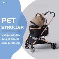 Poussette pour animaux de compagnie légère à 4 roues, pliable, en alliage d'aluminium, pour chiens et chats de petite et moyenne taille, de luxe, de haute qualité