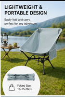 Ensemble table et chaise pliantes en aluminium aéronautique ultra-léger pour le camping en plein air, chaise lune portable pour la conduite autonome et la randonnée