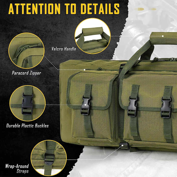32/36/42/48 Inch Double Case Soft Bag Gun Case, Firearm Storage and Transportation, All Around Shooting Range Tactical Backpack