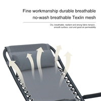 Chaise longue de plage d'extérieur en gros, chaise inclinable à gravité zéro réglable, chaise de jardin pliable