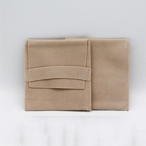 Custom Logo Printed 8*8cm Velvet Small Envelope Flap Pouch Luxury Jewelry Pouch Personalised for <b>Bracelet</b> Necklace Rings - Product Image 5