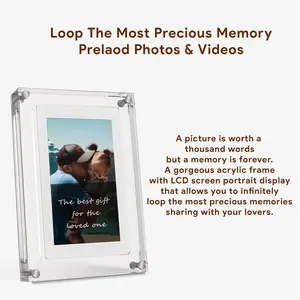 2024 New Wholesale 5 7 10.1 Inch Acrylic Digital Photo Frames Photo Video Player Online For Mother's Day Gifts