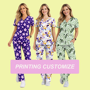 Conjunto de Uniformes Médicos Personalizados NIAAHINN para Hombres y Mujeres |   Uniforme de <span class=keywords><strong>Enfermera</strong></span> Elástico en 4 Direcciones con Impresión de Logotipo Personalizado - Product Image 1