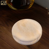 Sous-verres ronds en pierre pour tasses à café personnalisés, sous-verres en ardoise pour tasses à thé en vrac, sous-verres en pierre de marbre avec éclairage LED pour bar