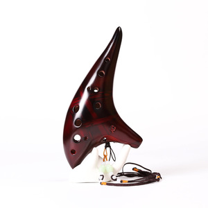 Ocarina en céramique à 12 trous avec sac et accessoires, instrument de musique professionnel - Product Image 1