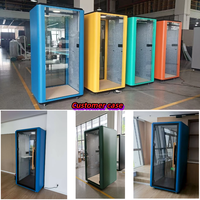 Cabine d'étude acoustique insonorisée de style moderne pour immeuble de bureaux, entrepôt, hôtel, cadre en aluminium