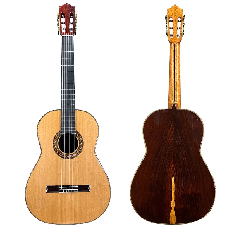 中国Aiersi手作りの高度なナイロン弦スペインのクラシックギターグラスファイバーギターケース付きのすべての固体ココボロ