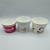 Hochwertige individuell bedruckte 10oz 12oz 16oz biologisch abbaubare Joghurt-Eiscreme Ein Pappbecher mit Deckel