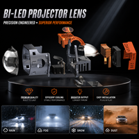 Projecteur Bi-LED 3 pouces pour rénovation de phares, ajustement universel, feux de croisement et de route, H4 H7 9005 9006, 12V 6000K, Phare VAHID MS Pro 85W