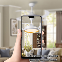 Ventilateur de Plafond Moderne Intelligent Rétractable Invisible à 4 Lames LED sans Lame de 42/48 Pouces avec Lumière Dimmable et Télécommande