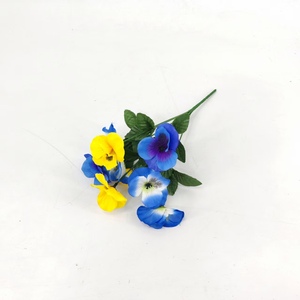 زهرة الجنائز الاصطناعية 7 شوك بانسي بوش زهرة القبر الديكور التذكارية التابوت الديكور زهرة التابوت - Product Image 4