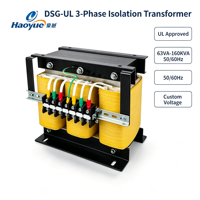 Transformateur de contrôle de puissance triphasé DSG-UL 80 kVA, élévateur et abaisseur de tension, à isolation, multi-tirs, réglage de tension, personnalisable pour usage industriel