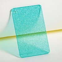 Feuille d'acrylique coulée transparente bleue scintillante de 1/8 po pour découpe laser CO2, breloques animales mignonnes et projets personnalisés