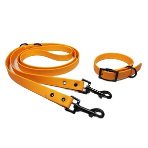 Ensemble de laisse de collier de chien en PVC imperméable coloré colliers de luxe réglables pour animaux de compagnie Style multifonctionnel moderne - Product Image 1