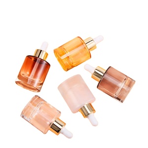 Glass Essential Oil <b>Bottle</b> Skin Care Cosmetic Glass <b>Dropper</b> <b>Bottle</b> Gold Ring White Silicone Rubber Head Travel <b>Bottle</b> - Product Image 3