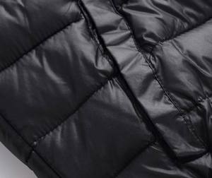 Men's Black <b>Quilted</b> Vest Stand Collar Zipper Closure Windproof Casual Winter Outerwear With Pockets Solid Color Front Logo - Product Image 4