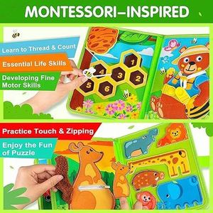 2026 Nuevo Juguete Montessori de Fieltro de Animales, Libro Sensorial de Tela Suave para Niños Pequeños, Tablero de Actividades de Fieltro para Habilidades Básicas, Venta Caliente - Product Image 6