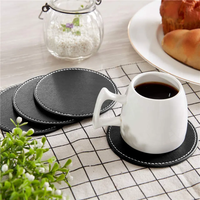 Vente en gros de sous-verres personnalisés pour la maison et le bureau pour boissons Ensemble de sous-verres en cuir véritable de haute qualité Tasse à café personnalisée Sous-verre tasse