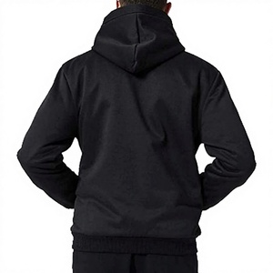 Sudadera con capucha de invierno de alta calidad, bordada con impresión digital, con cremallera de cuarto, de forro polar grueso, para hombre, lisa, personalizable, estilo urbano, DIY, al por mayor - Product Image 2