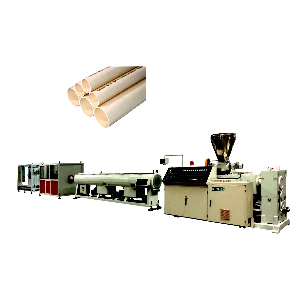 MIDTECH China Plastic CPVC UPVC PVC Pipe Extrusion Machine Production Line Machinery