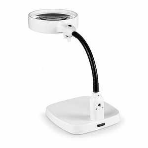 <span class=keywords><strong>Loupe</strong></span> de bureau LED à grande lentille avec bras flexible réglable et éclairage intégré pour la réparation électronique, la soudure et les travaux manuels - Product Image 2