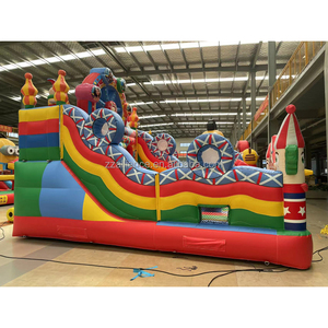 Trượt bơm hơi chú hề trượt trả lại istana balon 6x4m thương mại cho thuê nhà bouncy trượt ngoài trời mainan anak-anak - Product Image 3