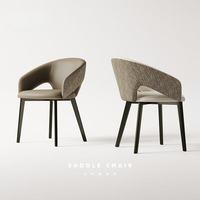 Chaise de salle à manger minimaliste italienne de luxe léger avec structure en acier et revêtement en cuir, avec housse de siège souple, pour la maison et les restaurants