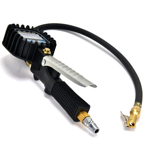 Manomètre numérique pour gonflage des pneus avec tuyau pour voiture compacte et moto, en plastique noir - Product Image 3