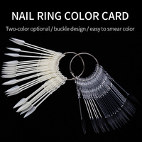 24 faux ongles en forme d'éventail, avec carte de couleurs, en ABS, pour ongles et motifs pré-dessinés