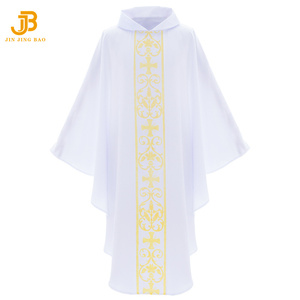 Custom Style Church Pastor Chasuble Priest Vintage Robe Gown Cape <strong>Cassock</strong> Vestment White Red <strong>Green</strong> Purple - Product Image 1