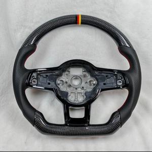 Volant en fibre de carbone pour Volkswagen <span class=keywords><strong>Golf</strong></span> Mk7 Mk6 Mk5 Mk4 7.5 Gti Polo Gts Gtd Gte GtR Passat Cc R-line 2015-2019 - Product Image 6