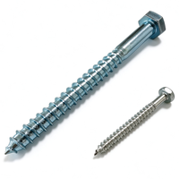 Metric Hex Head Wood Screws Carbon Steel Zinc Plated Coarse Thread Class 4.8 for Timber Construction