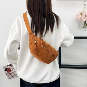 Riñonera deportiva para estudiantes de pana informal <span class=keywords><strong>y</strong></span> sencilla con estilo, riñonera para adolescentes al por mayor, riñonera personalizada barata para exteriores, riñonera para el pecho - Product Image 4